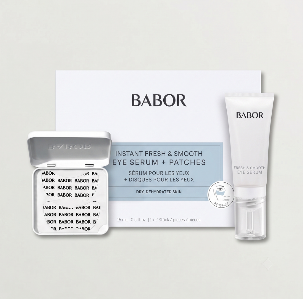 Babor Skinovage Moisturizing Instant Fresh & Smooth Eye Serum 15ml + Patches